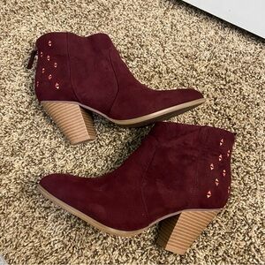 Red Ankle Booties with Sleek‎ Design